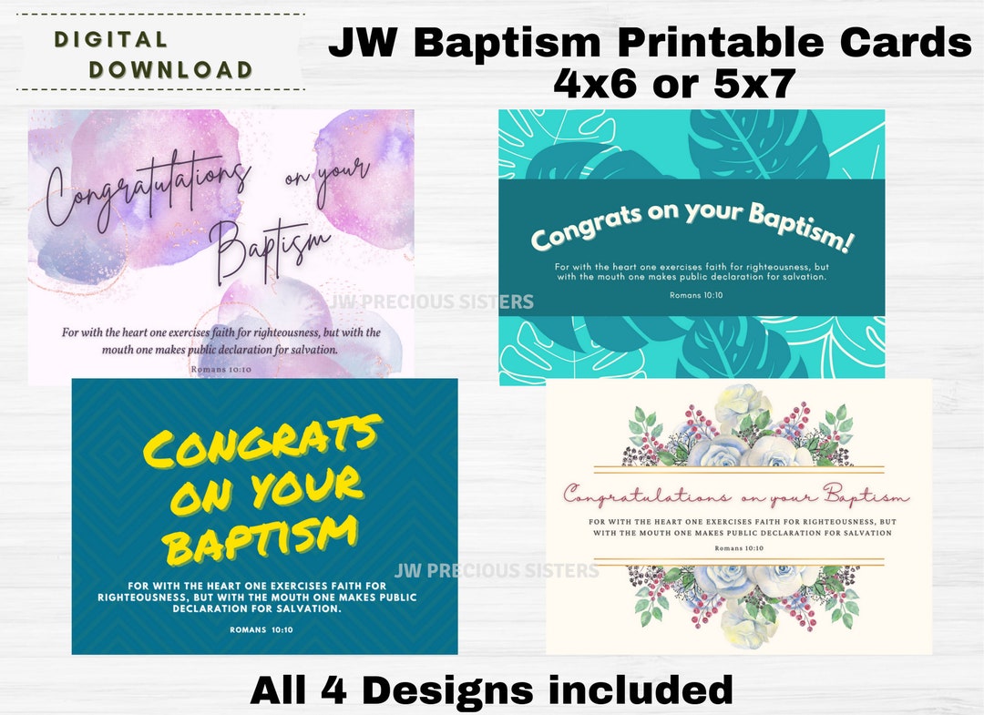 JW Baptism Congratulations Printable Card - Etsy