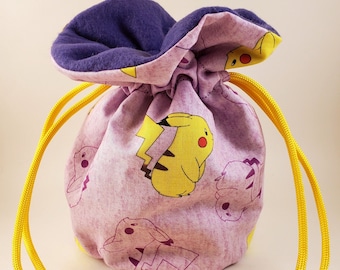 Bolsa de dados de Pikachu: bolsa de objetos coleccionables hecha a mano