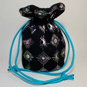 Metallic Witch Halloween Drawstring Dice Bag for Collectibles, Dice, Pins, Gift for Nerds, Dungeons and Dragons Lovers, Fall