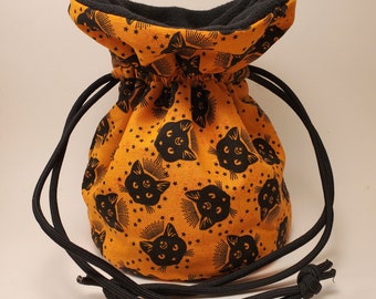 Bolsa de dados naranja de Black Cats: bolsa de coleccionables de Halloween