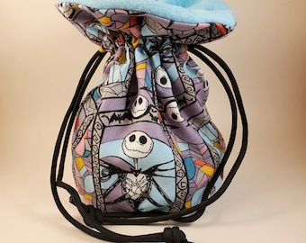 Bolsa de dados de Pesadilla antes de Navidad: bolsa con cordón hecha a mano