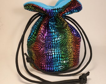 Bolsa de dados metálica arcoíris: bolsa de colección benéfica Pride