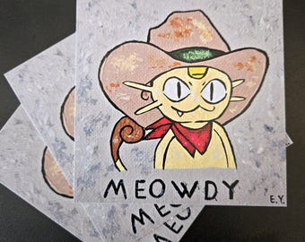 Póster de 10 x 10 cm con el meme de Pokémon "Mowdy Meowth"