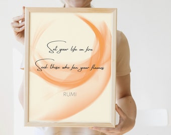 Rumi Motivationszitat Wand Kunst Druck Trendy | Modernes Wohndekor | Digitaler Download Druck