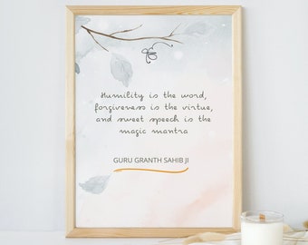 Gurbani Wand Kunst | Digitaldruck | Moderne spirituelle Sikh Wohnkultur