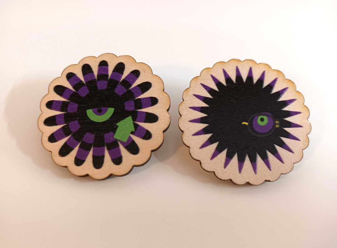 Minimalistic Spyke and Murch Wooden Pins - Etsy