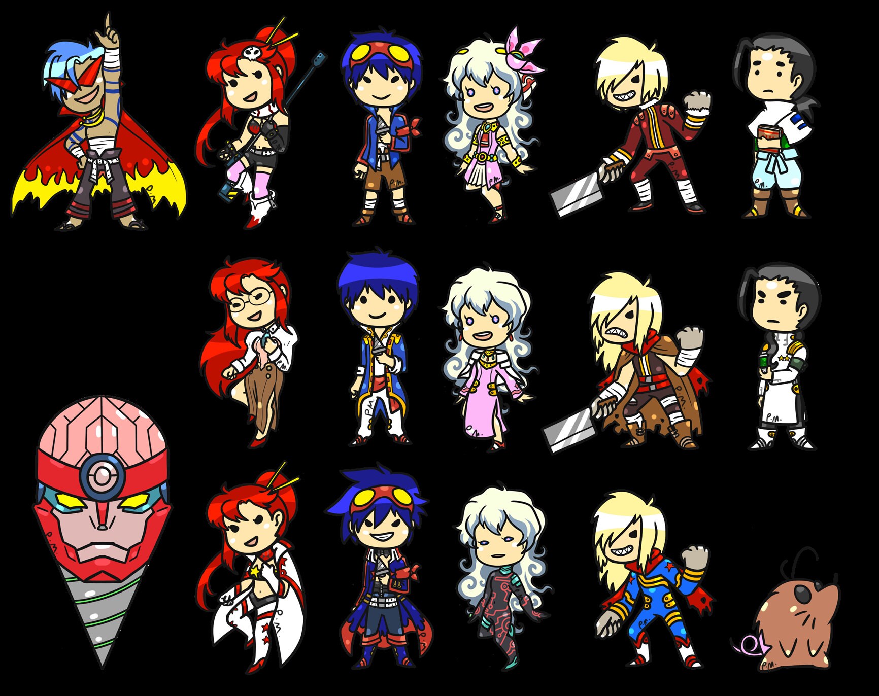 Gurren Lagann Vinyl Stickers Etsy