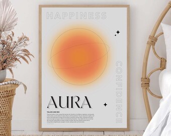 Aura Poster | Manifest | Digital Download | Wall Art Print | Modern, Minimalist Design | Colorful Gradient Aura Print | Art Poster