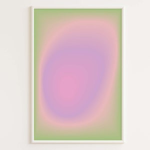 Art Poster | Aura Poster | Manifest | Wall Art Print | Digital Download | Modern, Minimalist Design | Colorful Gradient Aura Print | Green