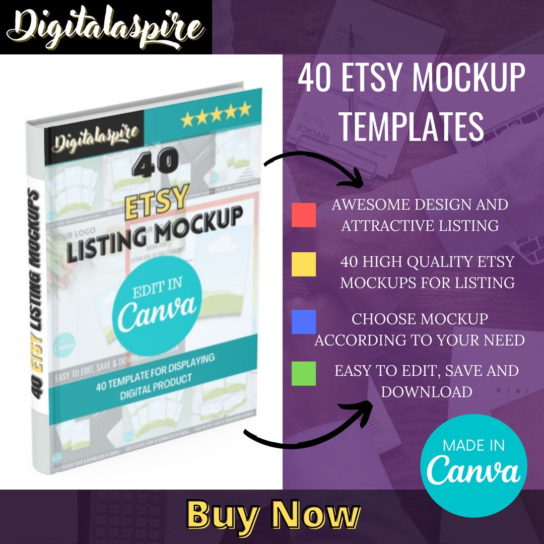 Premium 40 Etsy Mockup, Template Bundle, Etsy Listing Template