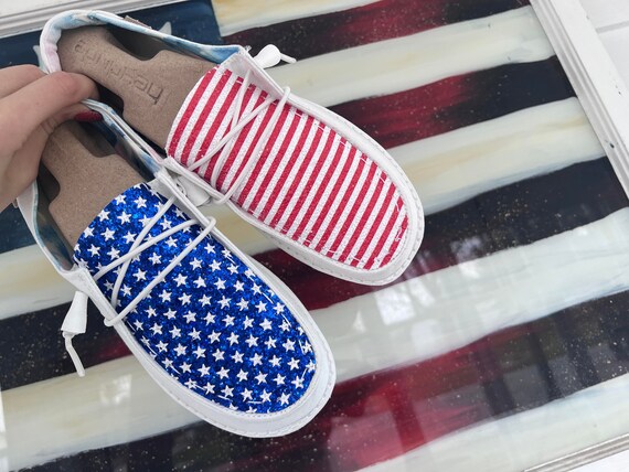 Stripes Flag GLITTER Hey Dudes 