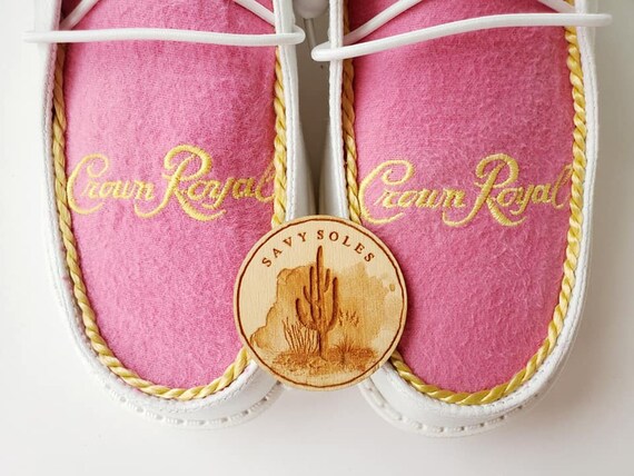 Womens Pink Crown Royal Custom Hey Dude 