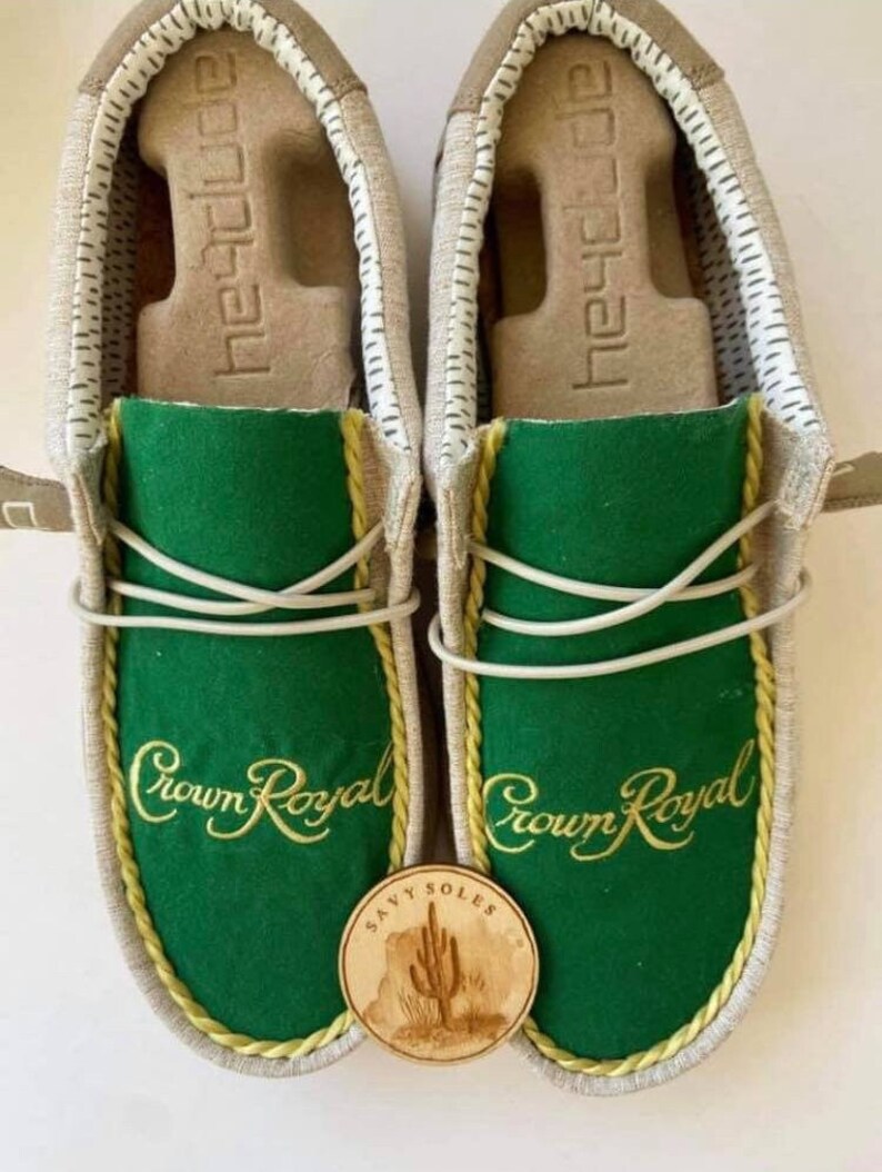 Apple Crown Crown Royal Custom Hey Dude Shoes Hey Dudes Etsy
