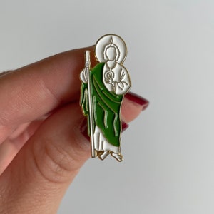 Saint Jude Gold Enamel Pin | San Juditas, Catholic Icon