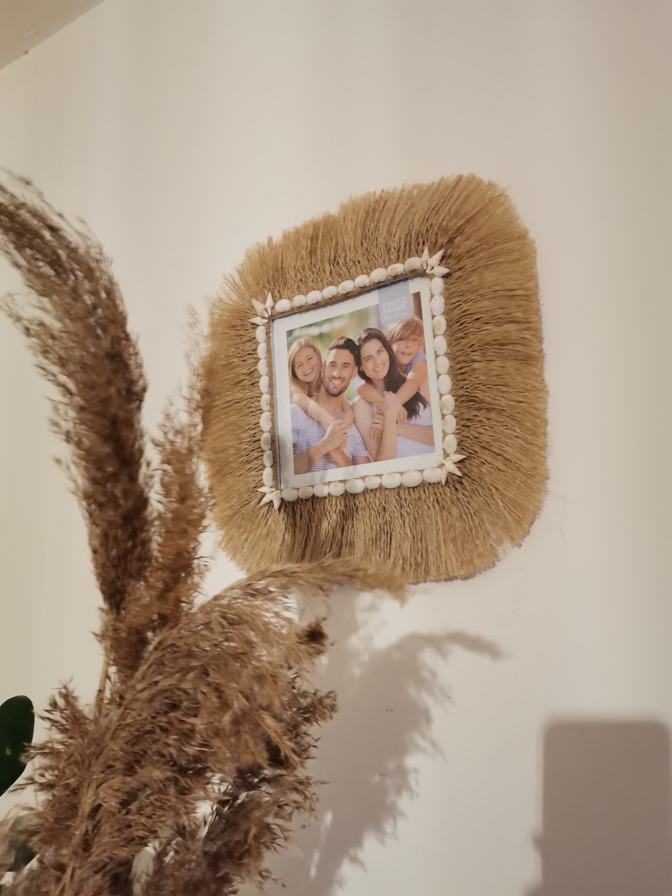 Cadre Photo Bohème, Cadre avec Jute Tressé à La Main et Coquillage Naturelles