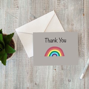Thank You Card, Rainbow Thank You Card, Printable Thank You Card, Thank You Card Digital Download, Greeting Cards, Printable Greeting Card
