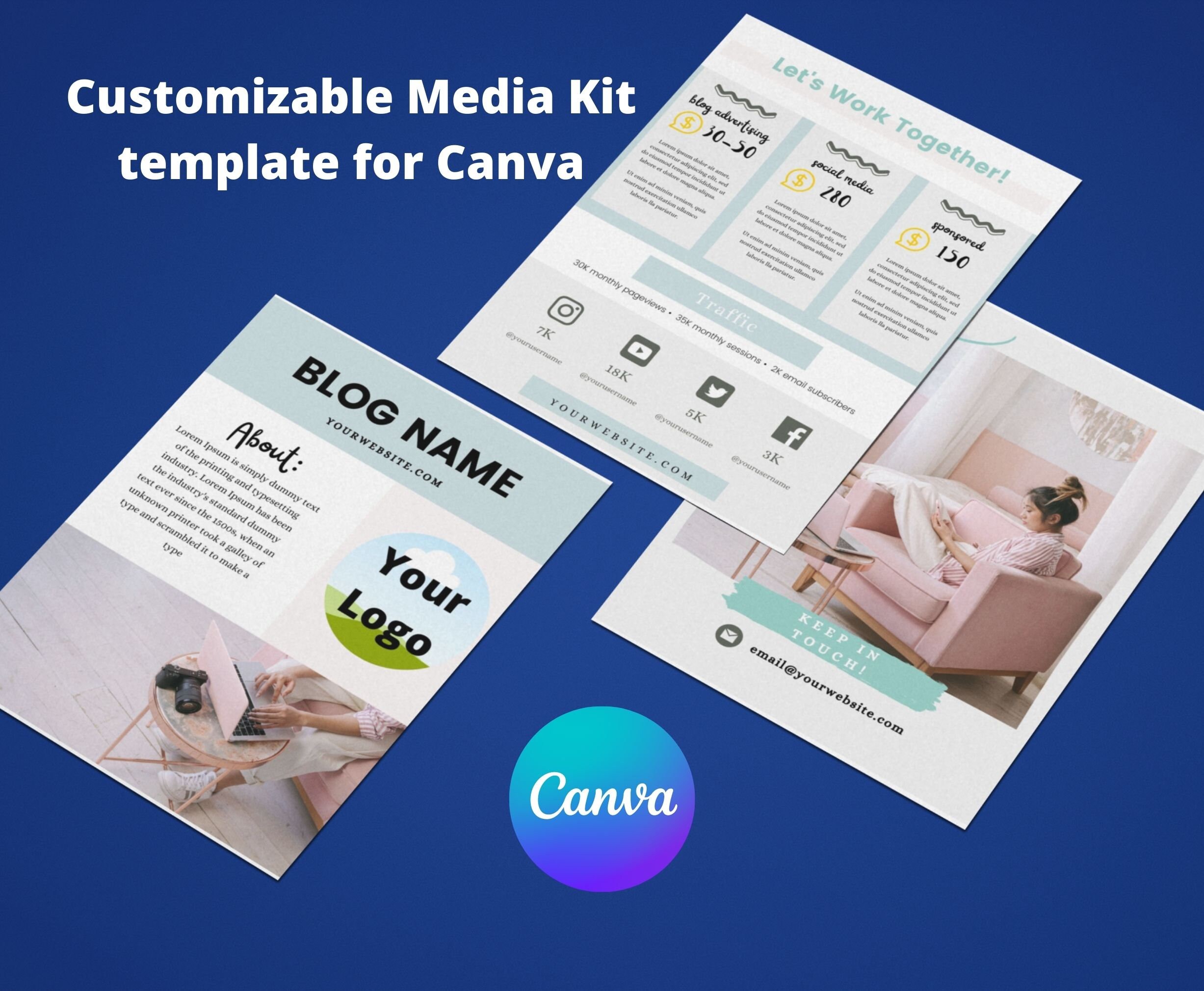 Editable Media Kit Canva Template Perfect for Influencers Etsy Canada