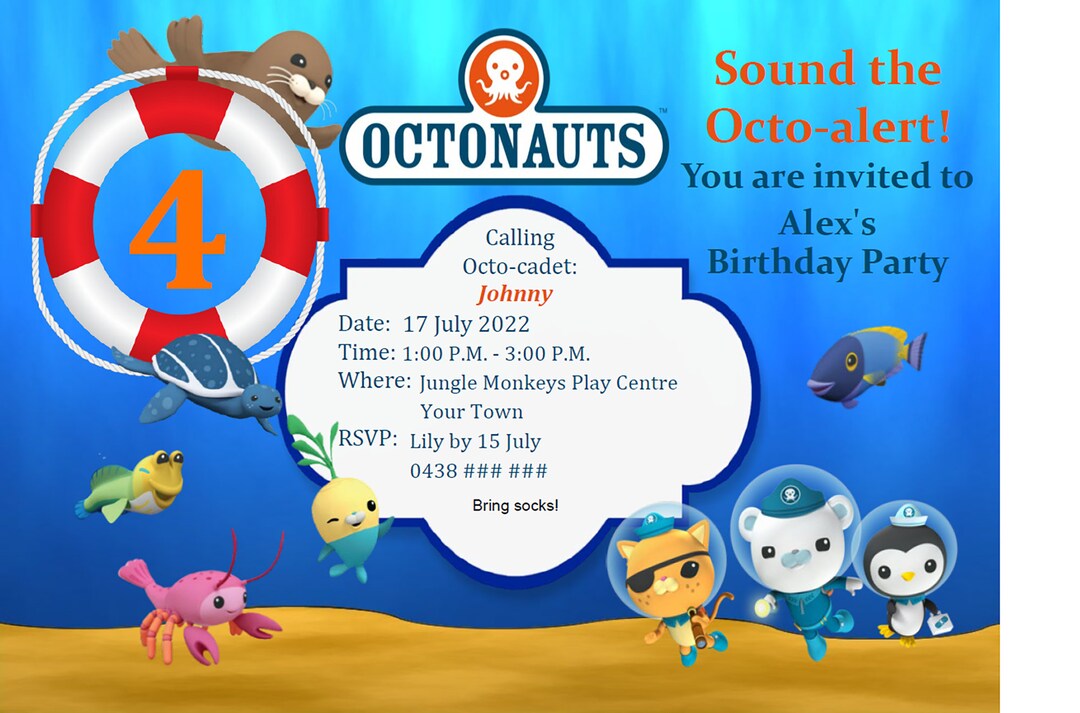 DIY Octonauts Birthday Invitation DIGITAL DOWNLOAD Etsy