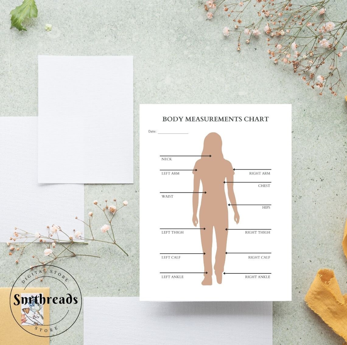 Body Measurements Chart Pdf, Track Your Progress Precision, Digital ...