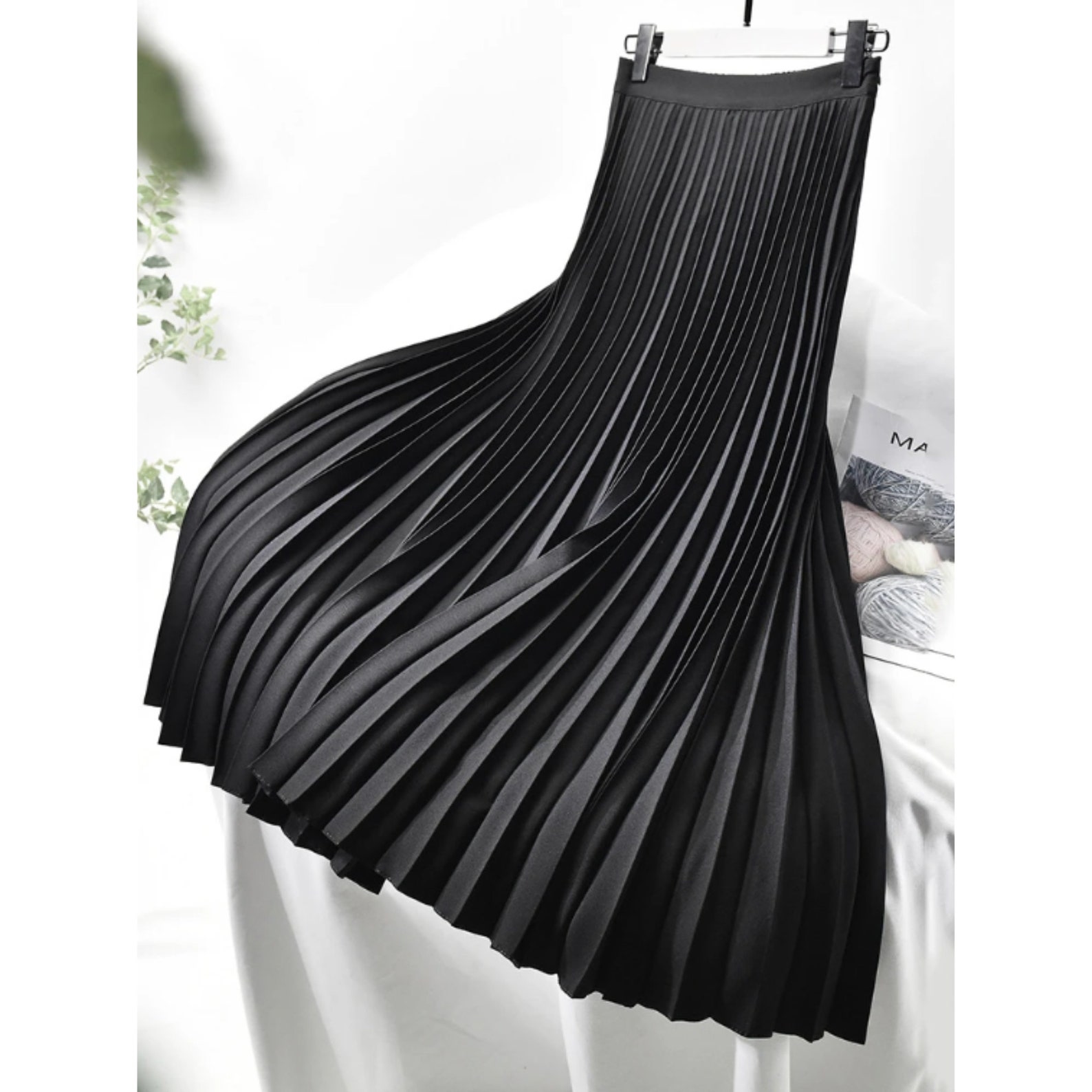 Women Pleated Long Skirt, Women Pleated Skirt, 80s 90s Women A Line ...