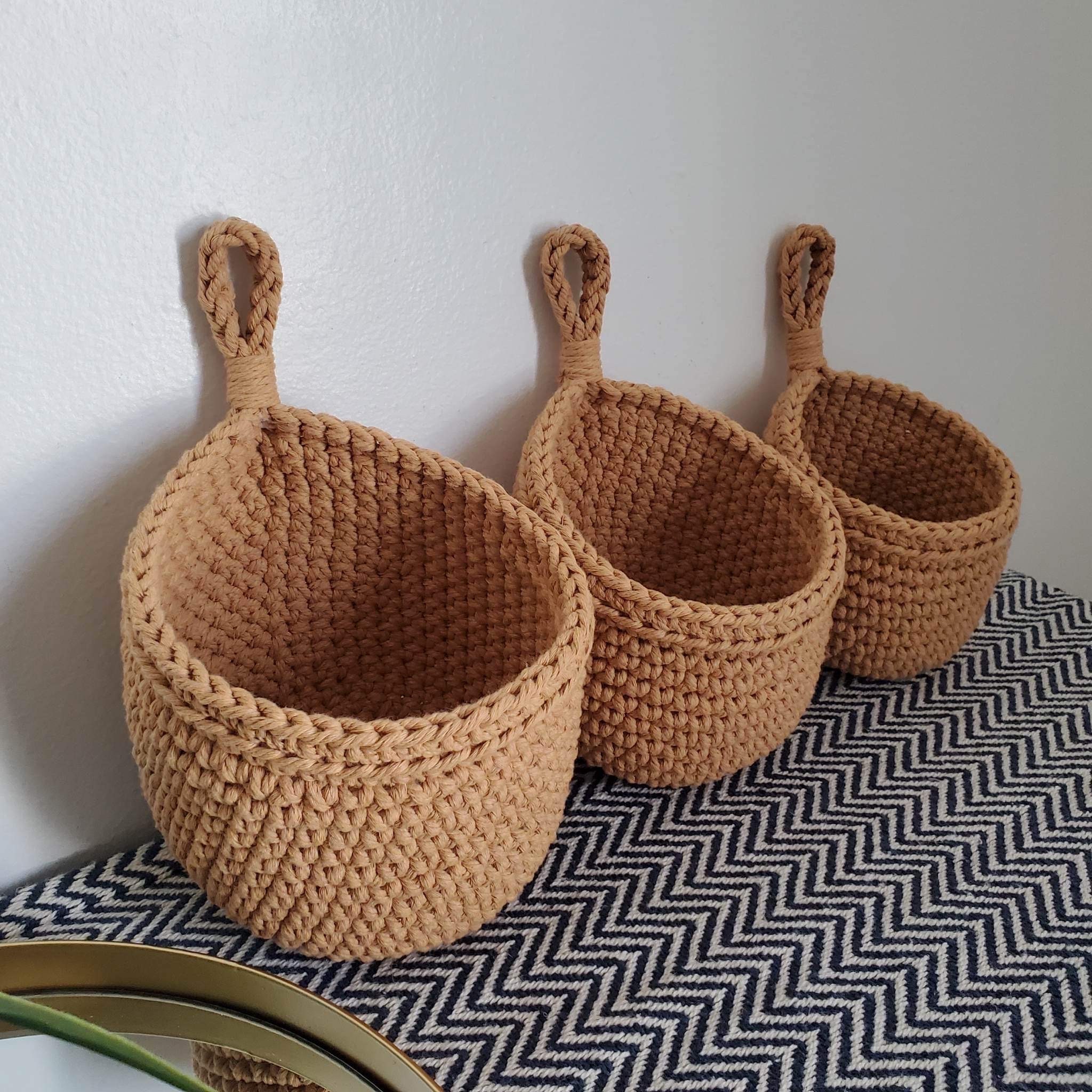 Copper and Jute Rope 3 Tier Hanging Basket by World Market