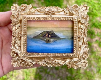 Alligator print - miniature framed - American Gator - reptile lover - crocodile - Everglades- Florida wetland- Louisiana art
