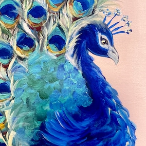 Framed Peacock Giclee Print: Gold Leaf Embellished Victorian Art