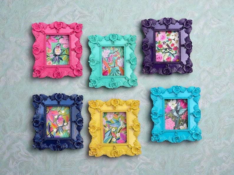 One-of-a-kind Mini Ornate Bird Nature Art Frames A–F | Original ...