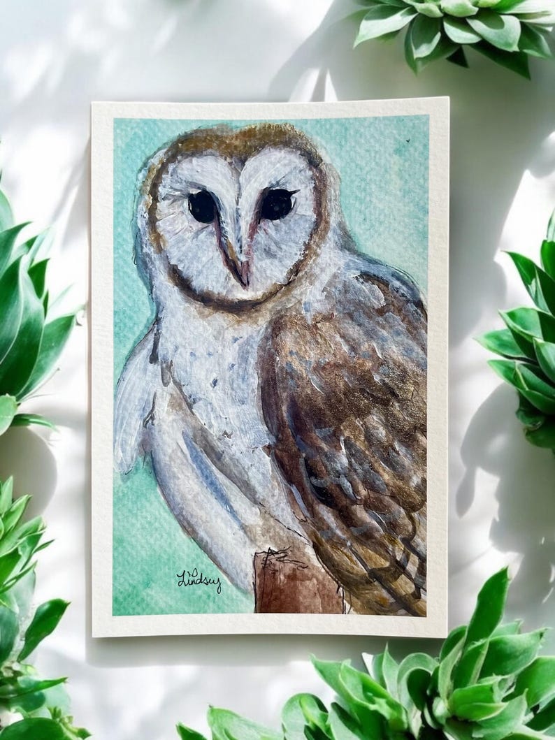Barn Owl Art Print, Watercolor Bird Giclée – Small Owl Wall Art, Nature ...