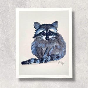 Raccoon Watercolor Print: Woodland Animal Art (8x10”)