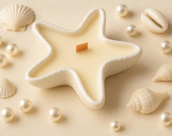 Seashell Wedding Favor Candle: Personalized Beach Bridal Shower Gift