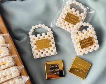 Chaveiro Mini Saquinho de Pérolas com Miçangas: Lembrancinha de Chocolate Artesanal, Nome Personalizado