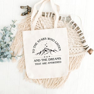 To the Stars who Listen on a totebag