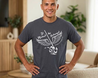 St. Michael the Archangel angel wings sword T-shirt | Religious faith tee