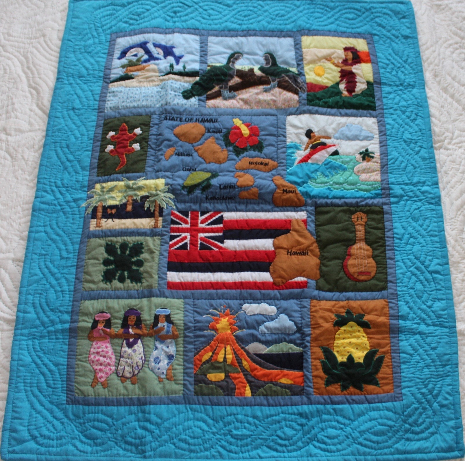 Hawaiian Quilt Scene of Hawaii Crib Baby Comforter Blanket Etsy