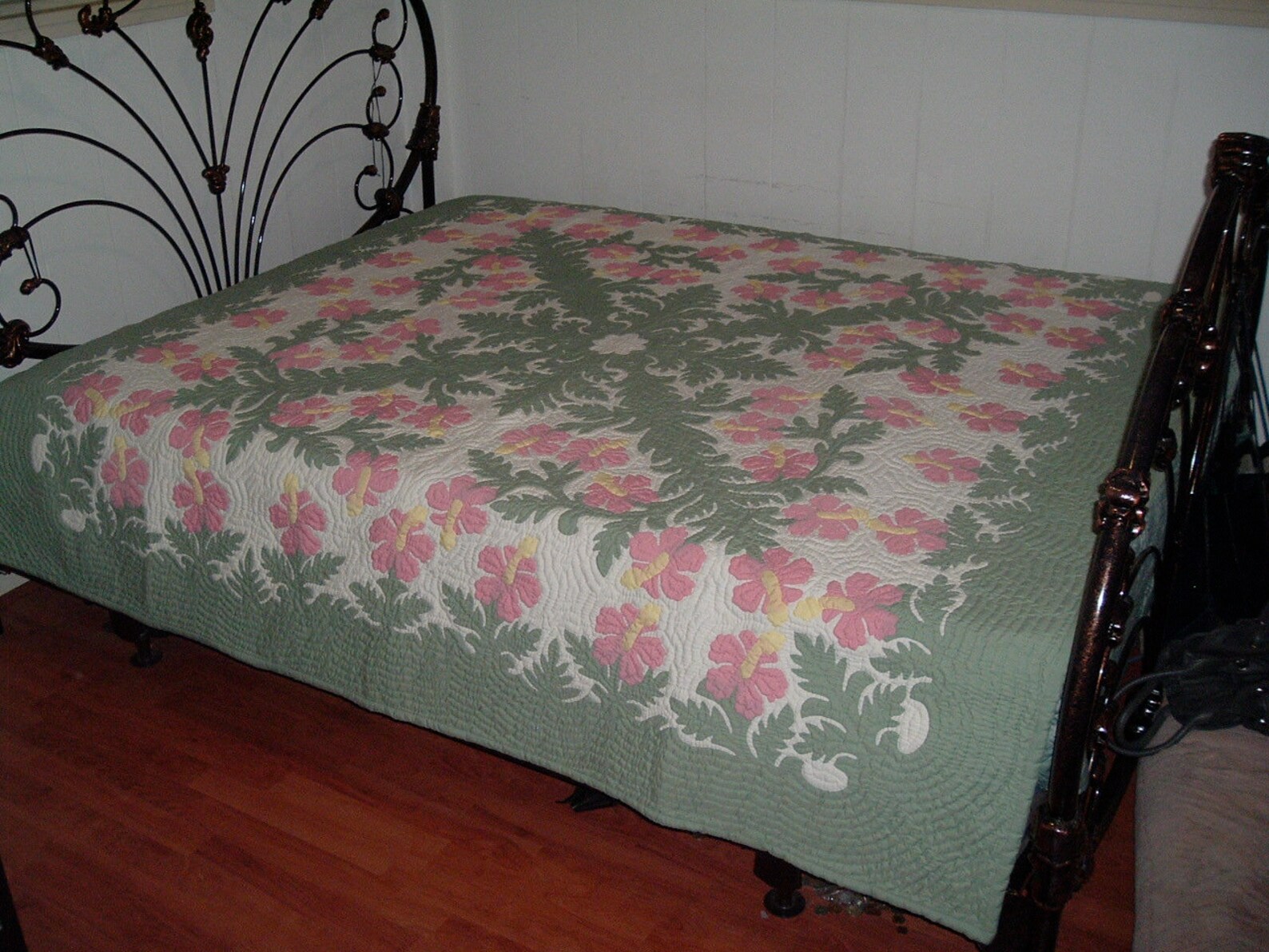 Hawaiian Quilt Bedspread King Size 110x105 W/2 Pillow Shams Etsy