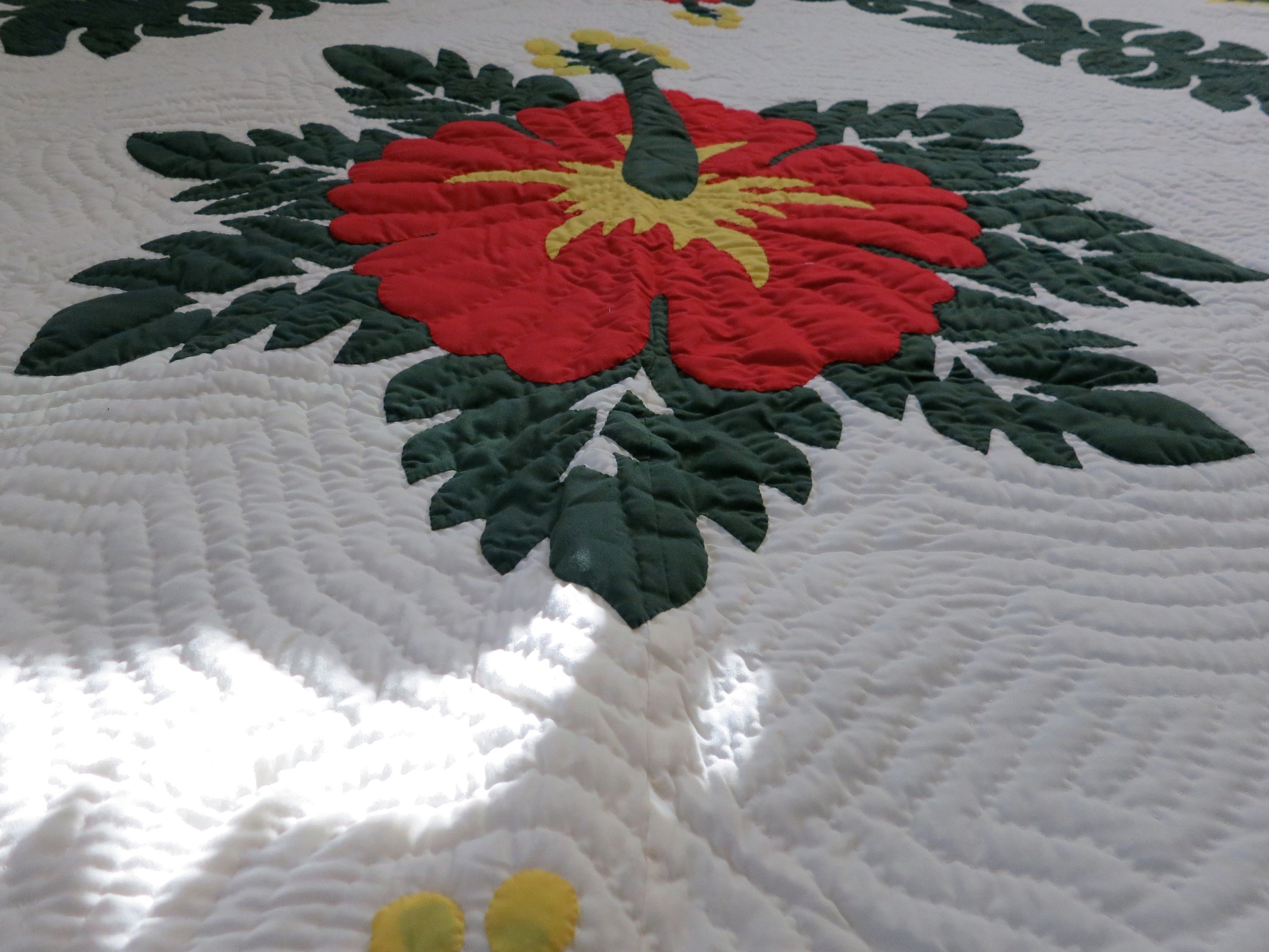 Hawaiian Quilt Bedspread King Size 110x105 W/2 Pillow Shams Etsy