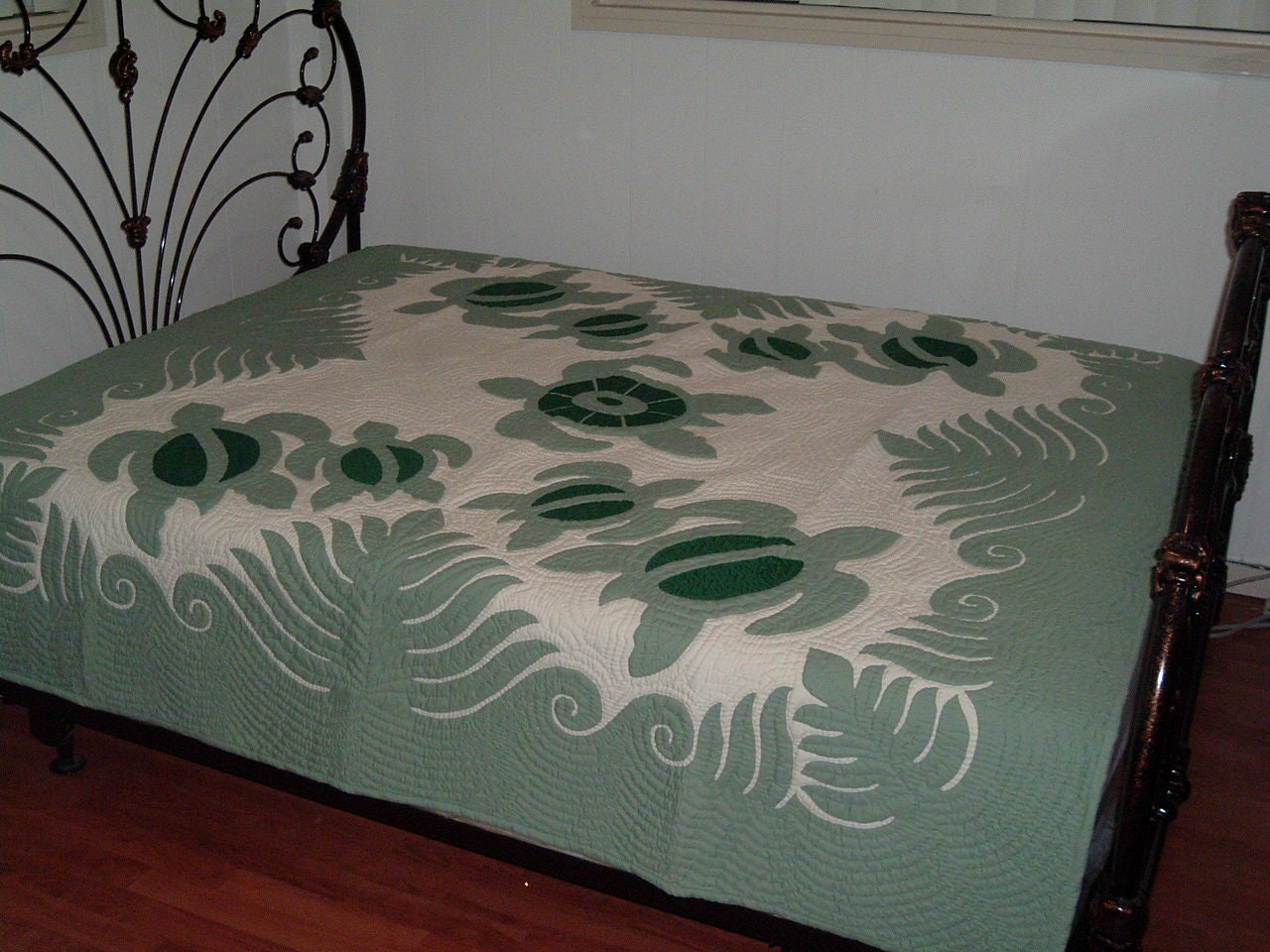 Hawaiian Quilt Bedspread King Size 110x105 W/2 Pillow Shams Etsy