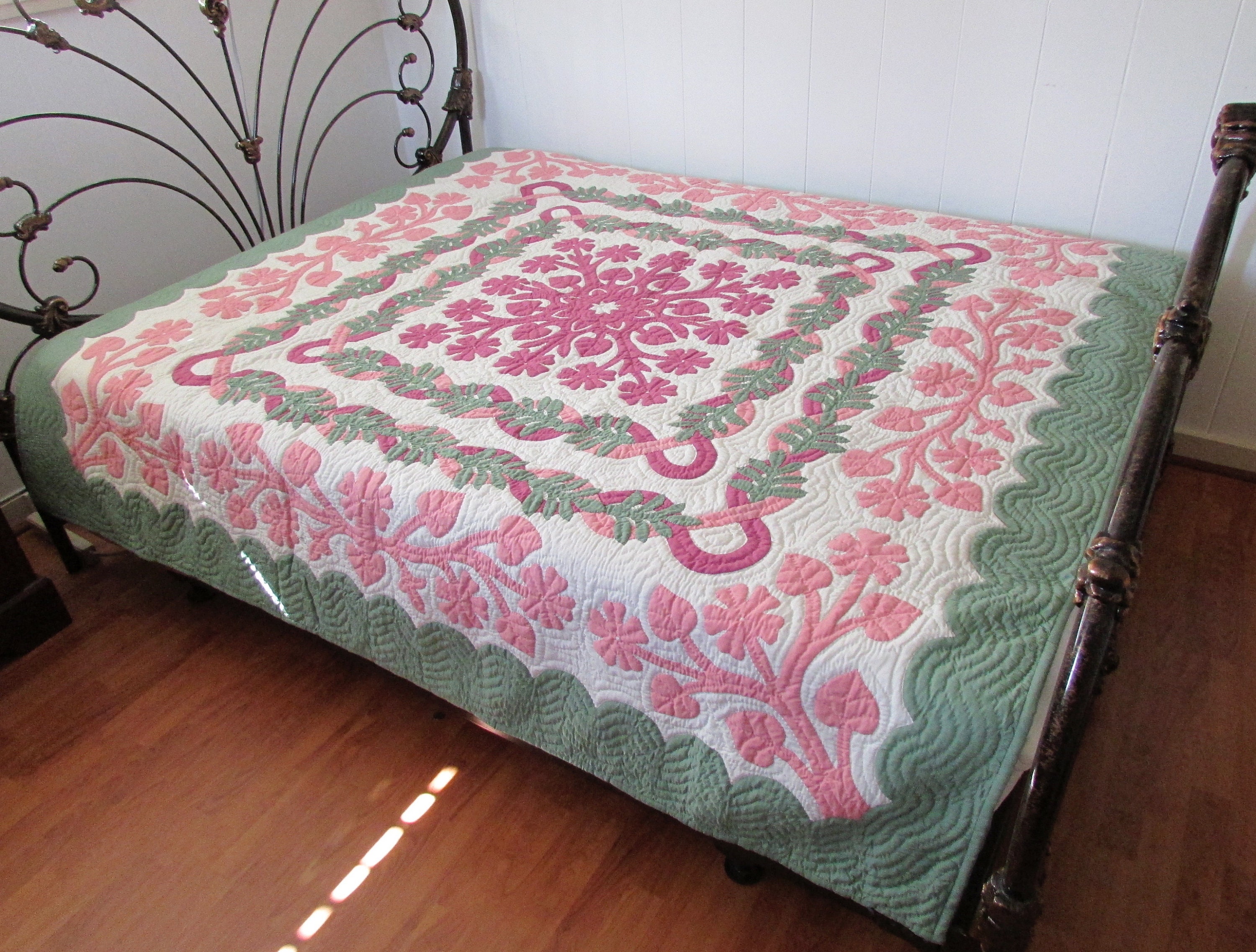 Hawaiian Quilt Bedspread King Size 110x105 W/2 Pillow Shams Etsy