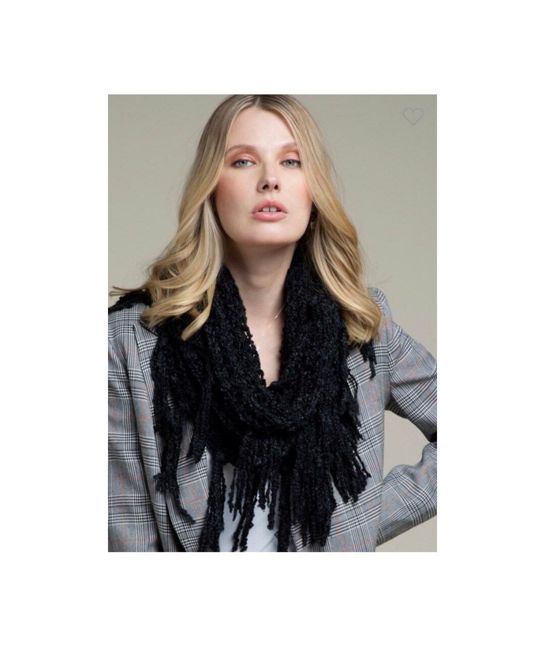 Handmade Black Crochet Infinity Scarf Lattice Fall Ski Tassel Fringe Etsy