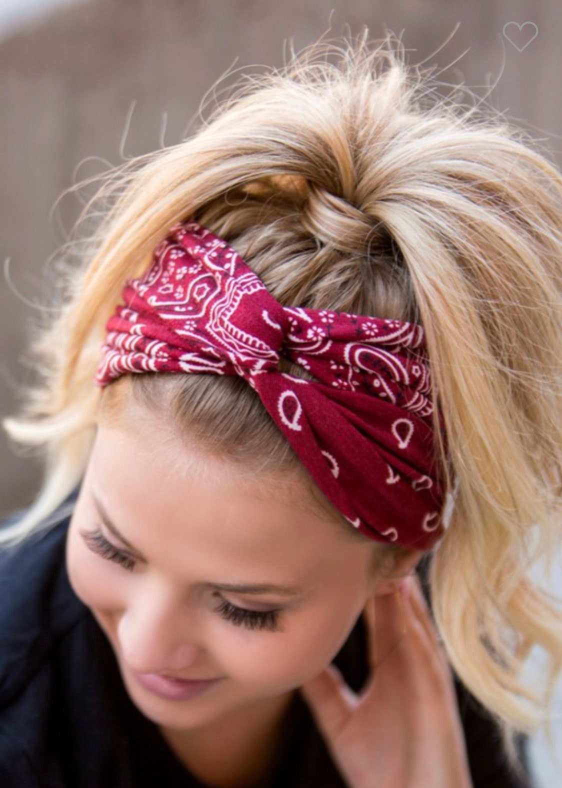 Handmade Bandana Twist Knot Headband Red Headwrap - Etsy display picture 2