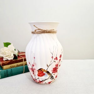 Robin Glass Vase Gift, When Robins Appear Vase, Wildlife Bird Lovers Gift, In Loving Memory Remembrance Vase, New Home Housewarming Gift