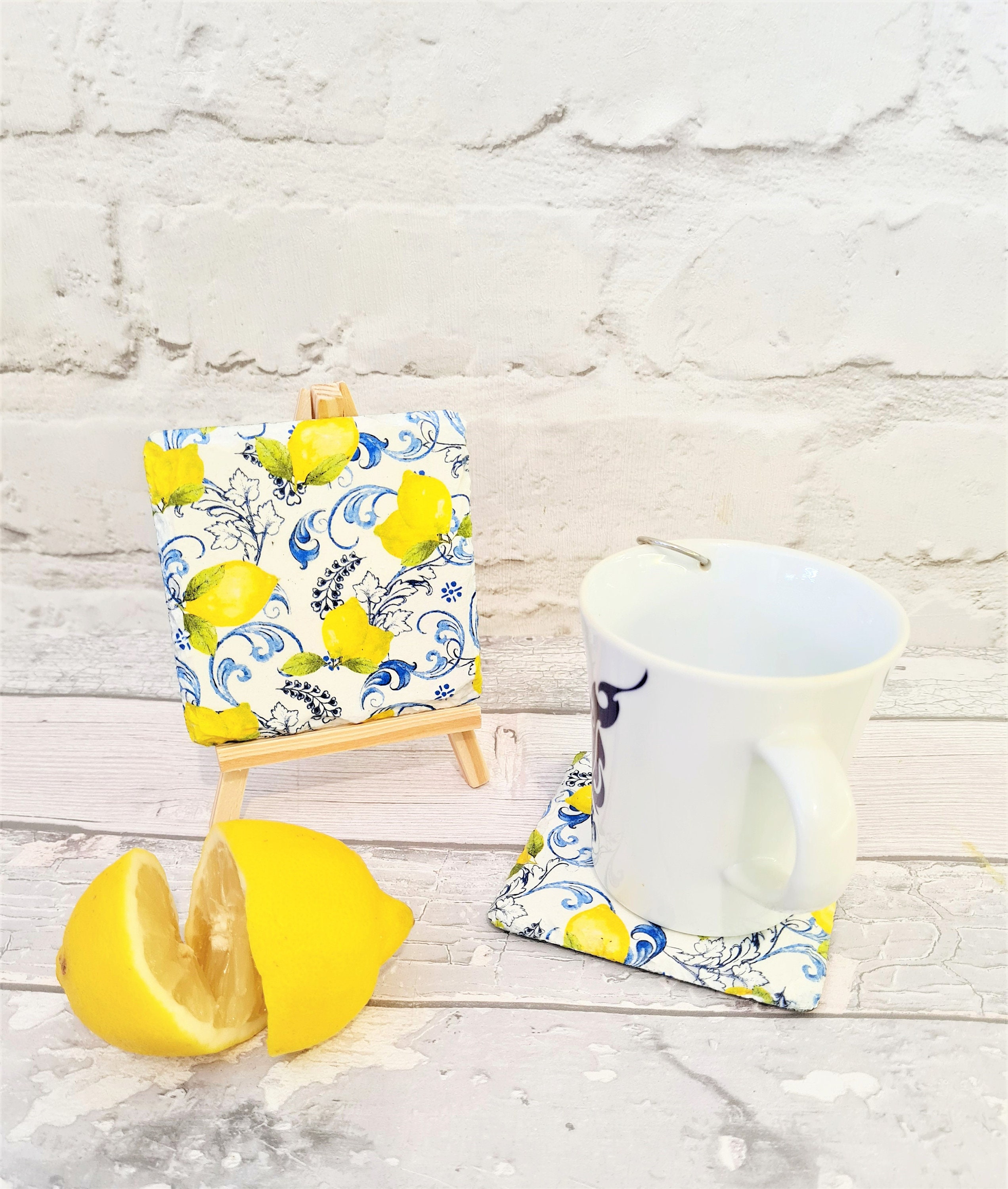 Fresh Lemons Set of 2 Slate Coasters Summer Lemons Coasters Etsy UK