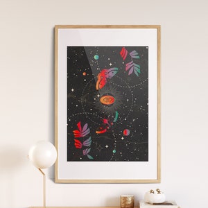 Cosmic Art Print, Psychedelic Wall Art, Universe Art Print, Vintage Poster, Colorful Art, Retro Wall Art, 70s Retro Home Decor, 70s Wall Art