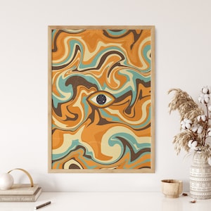Psychedelic Wall Art, 60s Retro Art Print, Vintage Poster, 70s Wall Art Print, Retro Livingroom Decor, Hippie Bedroom Decor, Colorful Art