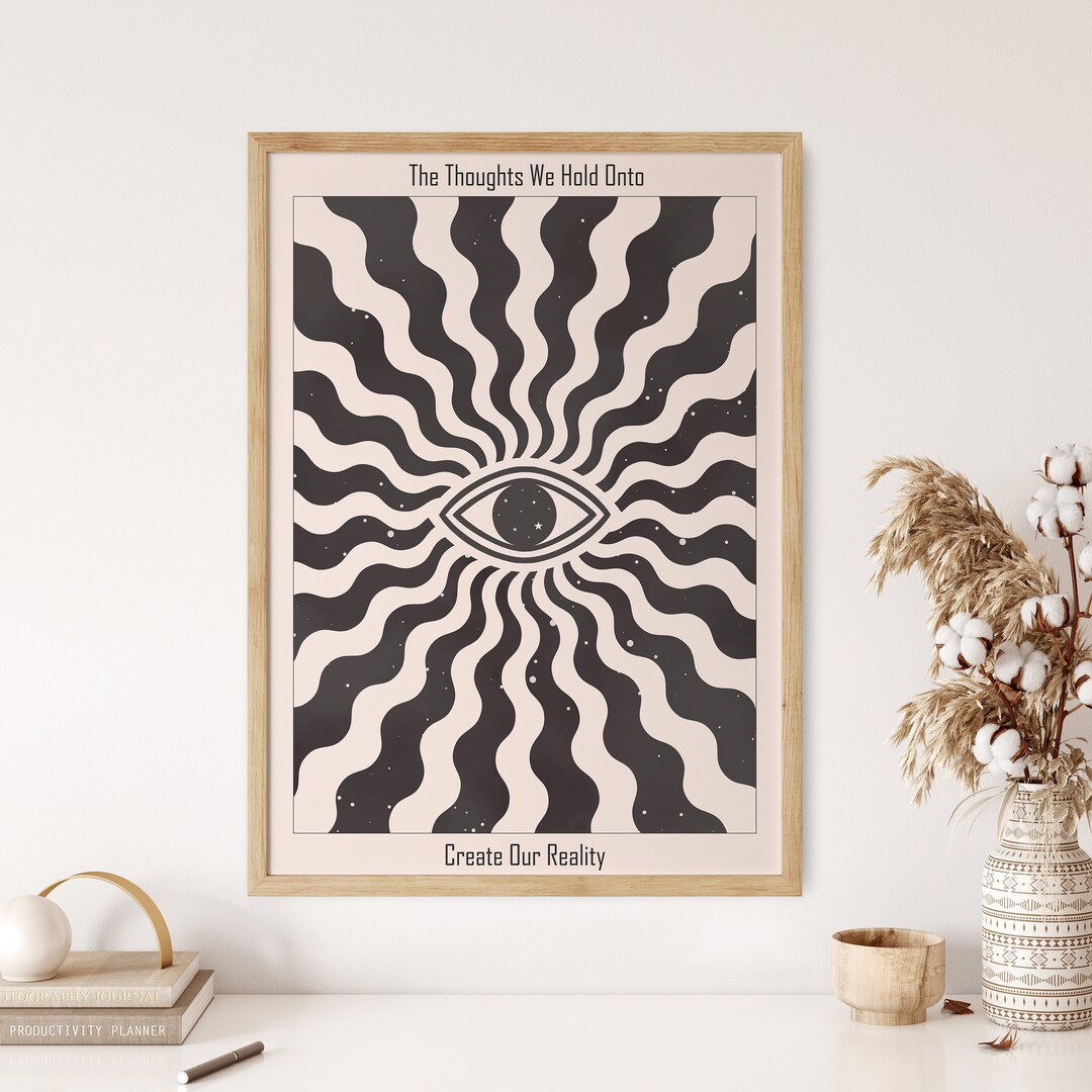 Psychedelic Art Print, Meditation Art Poster, Spiritual Wall Decor, 70s ...