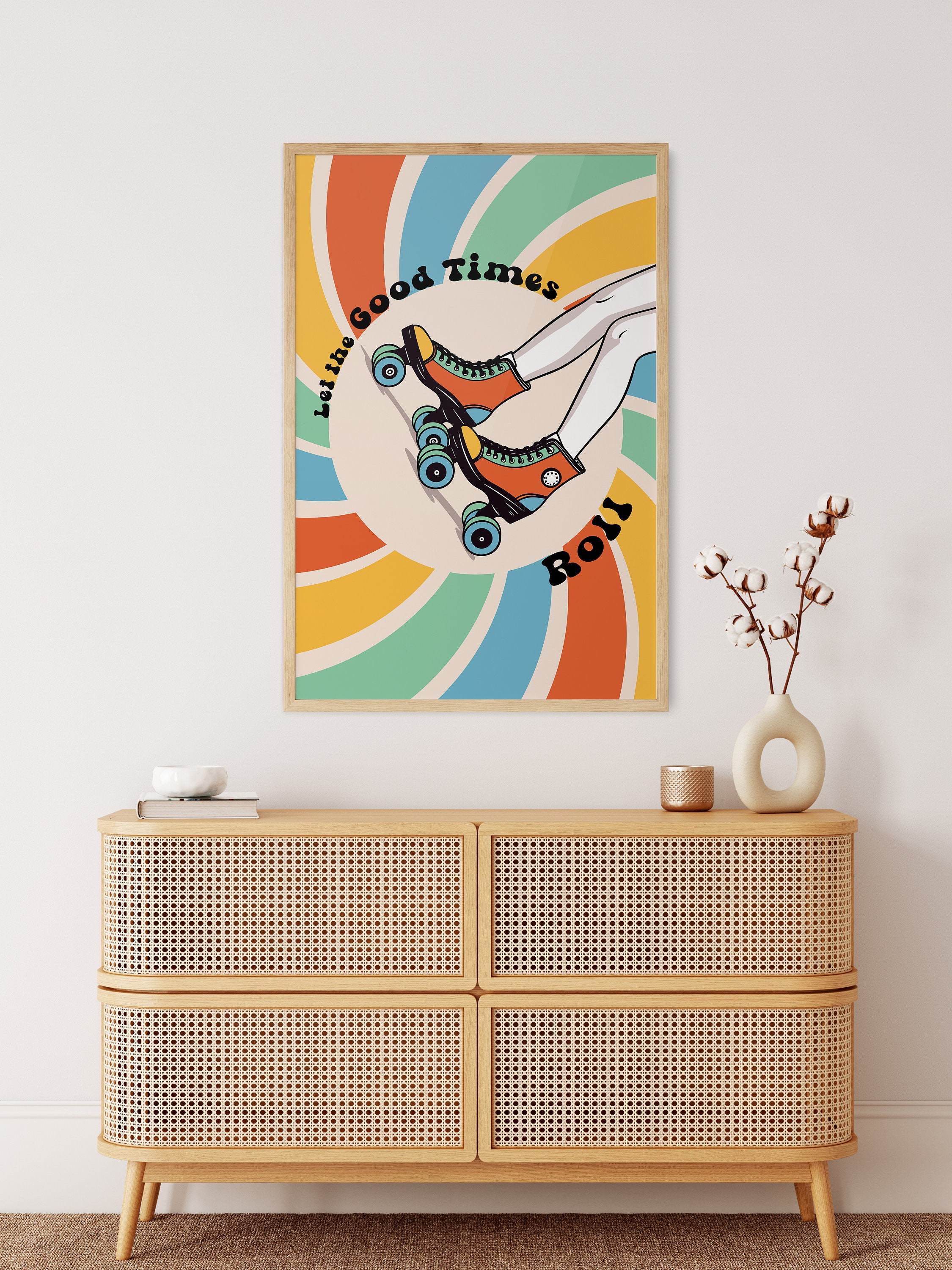 Retro Good Time Let the Good Times Roll Art Print, 70s Retro Wall Art Poster, Retro ...