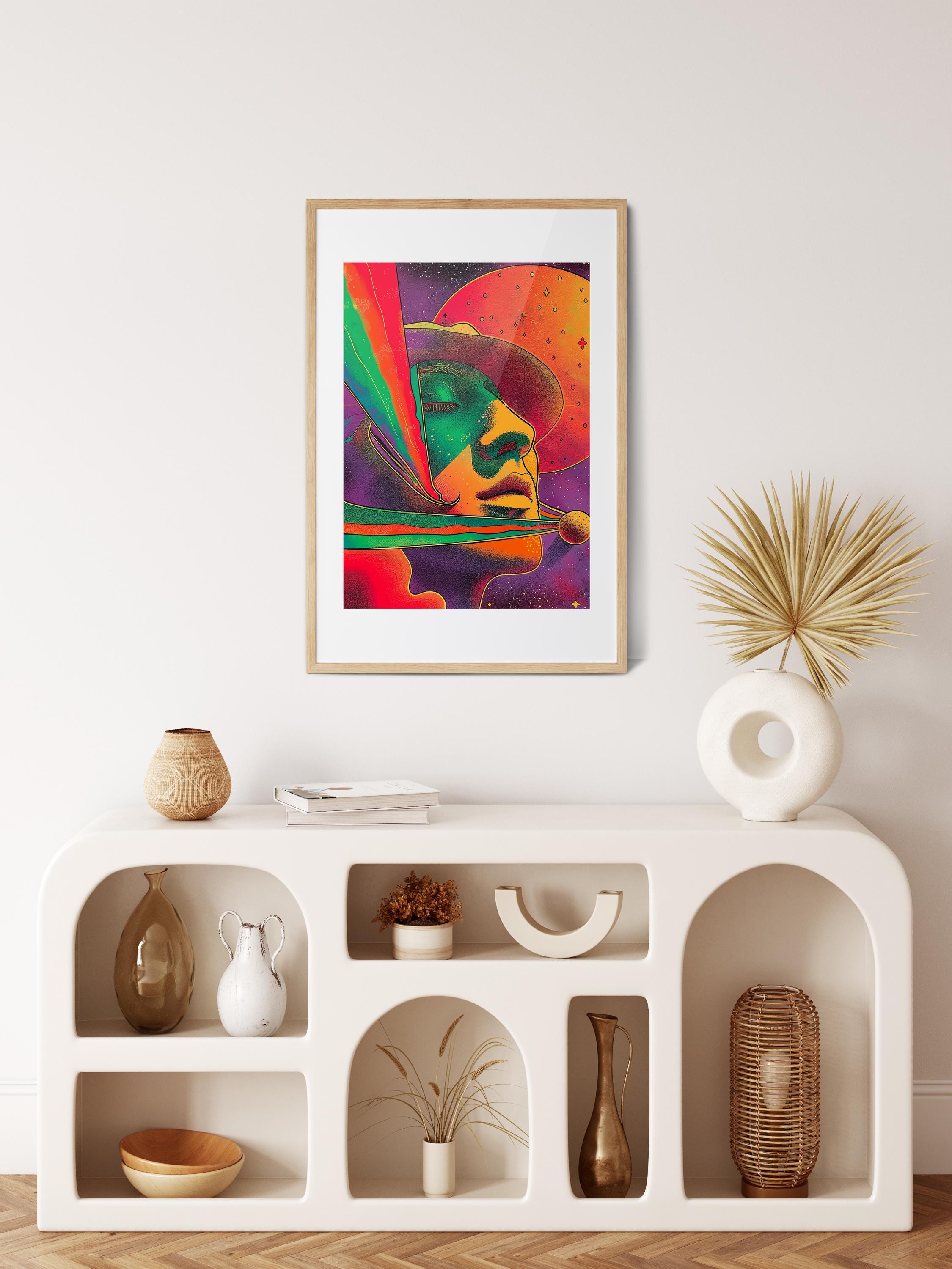 Cosmic Wall Art, Psychedelic Poster, Vintage Wall Art, Colorful Trendy ...