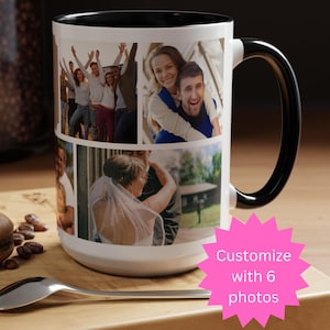 Custom Photo Collage Mug, Personalized Picture Mug, Custom Mug Photo Mosaic, Custom Mothers Day Coffee Mug, Customizable Mug Gift for Father
