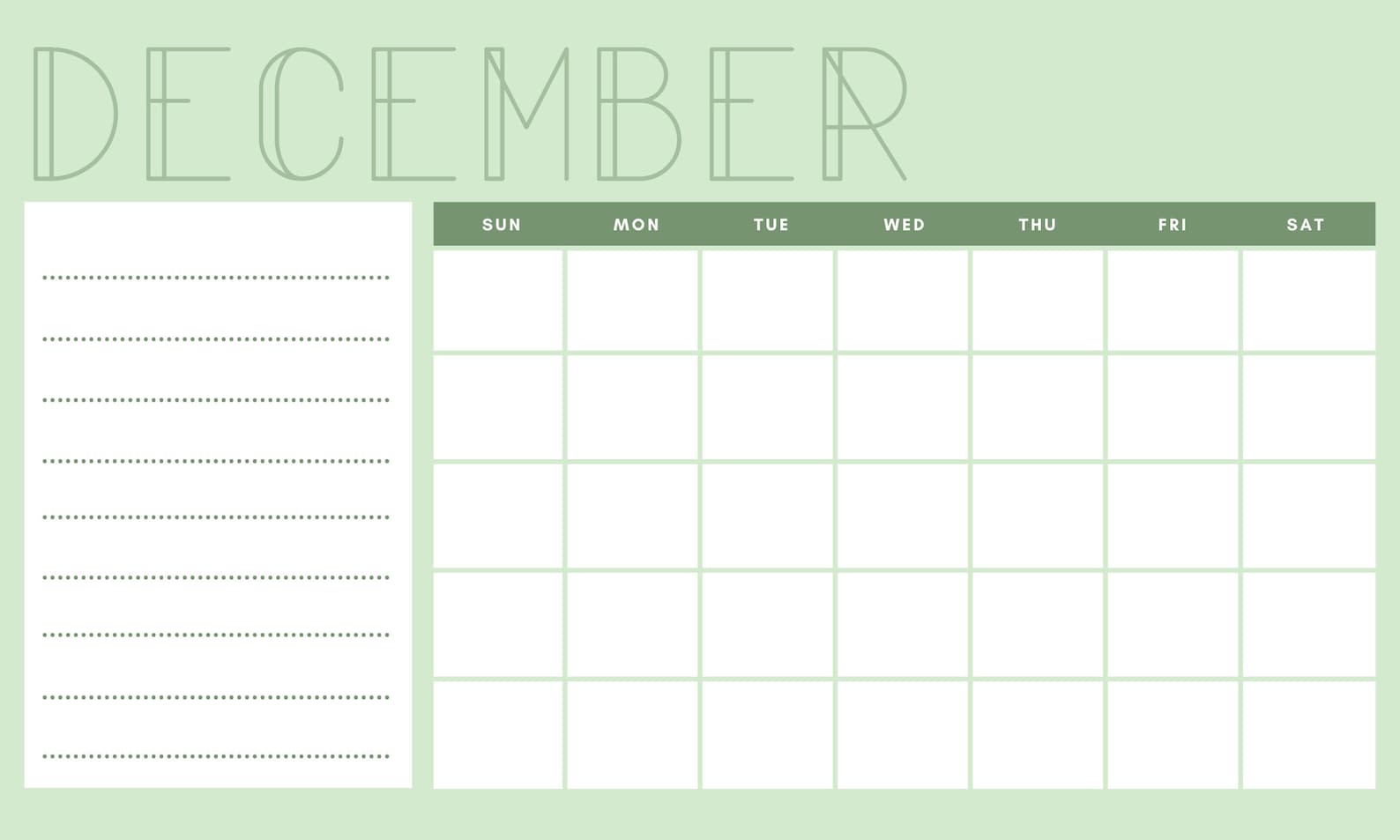 Monthly Blank and Simple Calendar, Colorful Printable Calendar, Instant ...